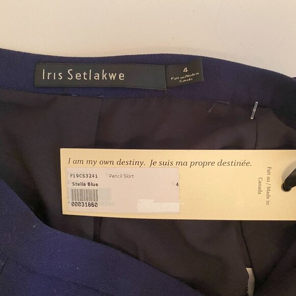 Iris Setlakwe NWT Blue Pencil Skirt Size 4 - Picture 5 of 6